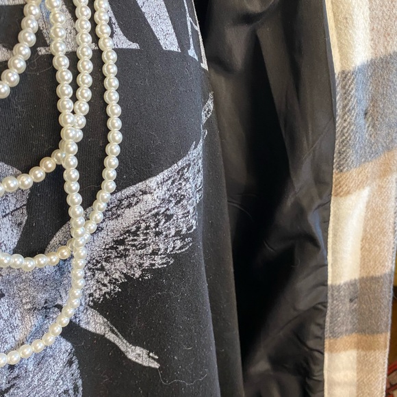 Ladies brown & grey plaid jacket Sz. L - Picture 6 of 14